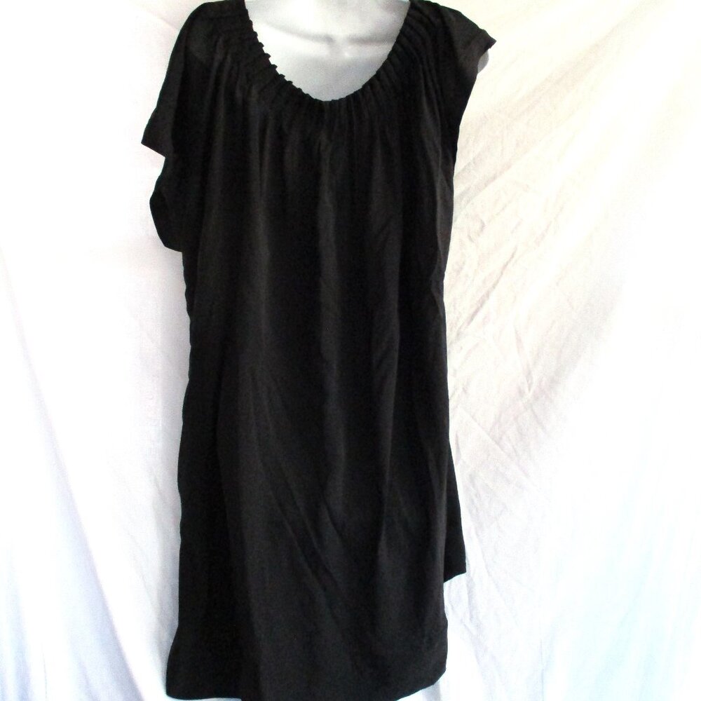 ANN DEMEULEMEESTER PLEATED SILK Blouse Top Goth 38 BLACK Rocker Womens - Picture 2 of 7